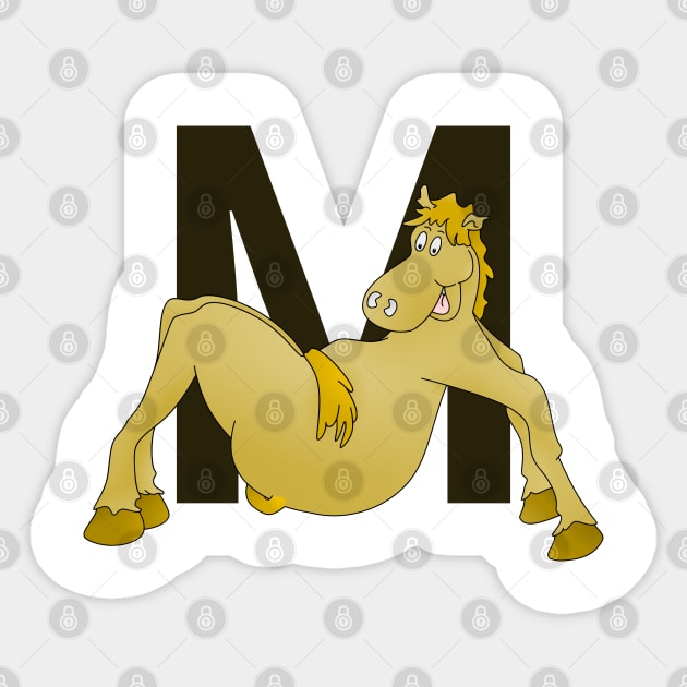 Pony Monogram Letter m Sticker by mailboxdisco